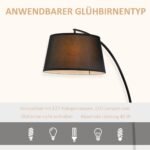 Modernaus dizaino išlenktas toršeras su medžiaginiu gaubtu