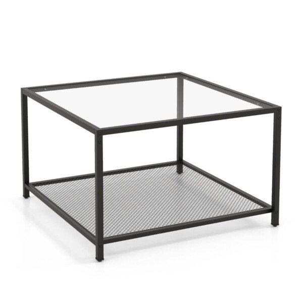 Dvipusis stalviršis su laikymo lentyna (Skaidri)