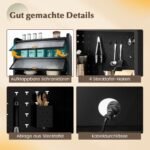 Virtuvės spintelė su ratukais ir perforuota sienele (Juoda)