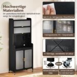 Virtuvės spintelė su ratukais ir perforuota sienele (Juoda)