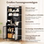 Virtuvės spintelė su ratukais ir perforuota sienele (Juoda)