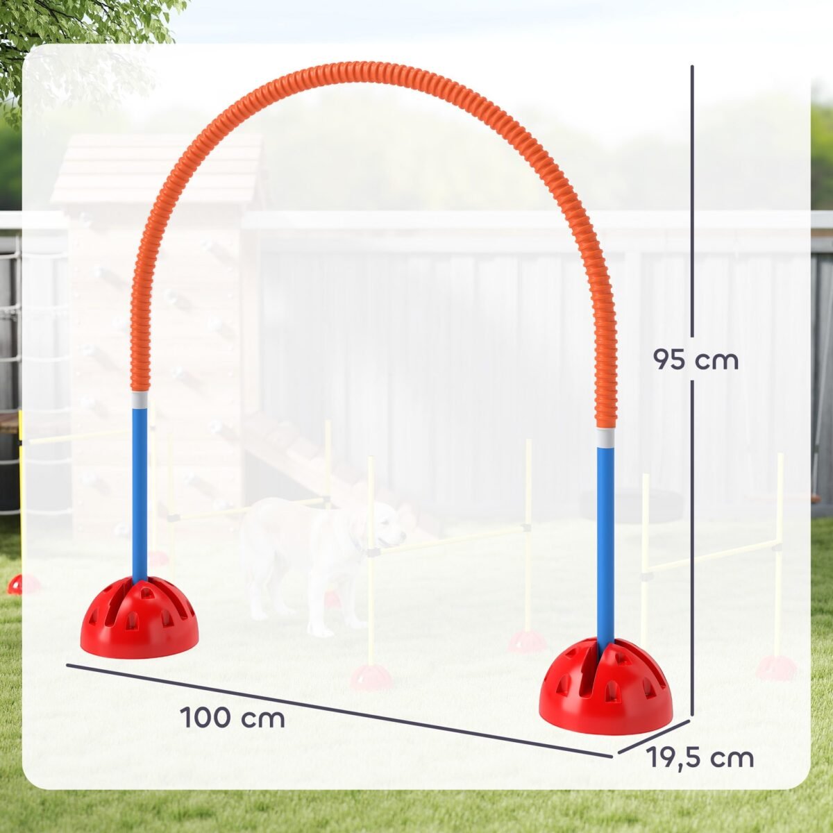 Šunų vikrumo treniruočių rinkinys su 4 reguliuojamo pločio varteliais