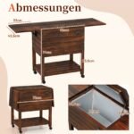 Didelis lauko vežimėlis su lentynomis ir 51 litro talpa (Ruda)