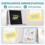 Reguliuojamo aukščio dvipusė dailės lenta vaikams su laikikliu popieriaus ritinėliui (Pilka)