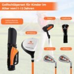 Vaikiškas golfo lazdų komplektas (11–13 metų dešiniarankiams) (Oranžinė)