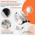 Pilnas golfo lazynų komplektas vaikams (8–10 metų) (Oranžinė)