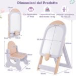 Reguliuojamo aukščio vaikiška mokyklinė lenta su kėdute (Violetinė)