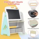 Vaikiška rašymo lenta su kėdute ir laikymo stalčiais (Natūrali)