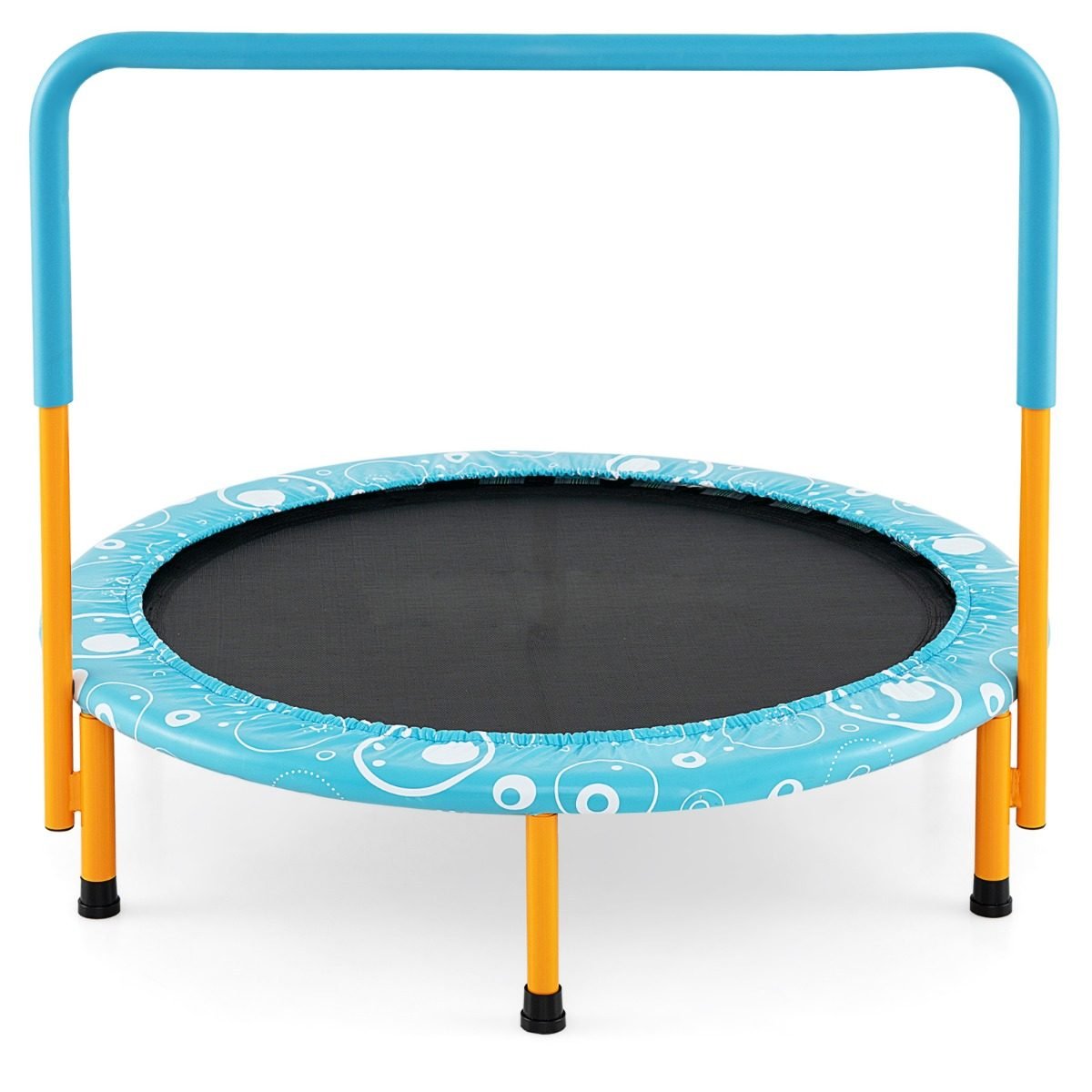 kindertrampolin-trampolin-14396_7_ Vaikams skirtas nešiojamas batutas su rankena (Oranžinė)