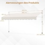 Reguliuojamo aukščio ir UV spinduliams atspari markizė balkonui (Balta)