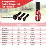 Pilnas golfo lazynų komplektas moterims (Raudona)