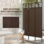 3 dalių lauko privatumo sienelė iš PE rotango