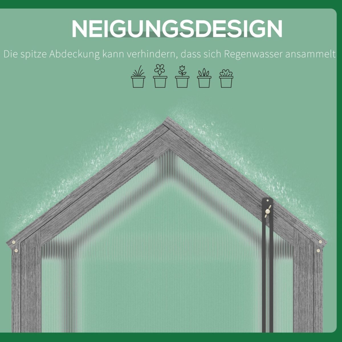 Kompaktiškas šiltnamis su polikarbonato plokštėmis ir reguliuojamu stogu