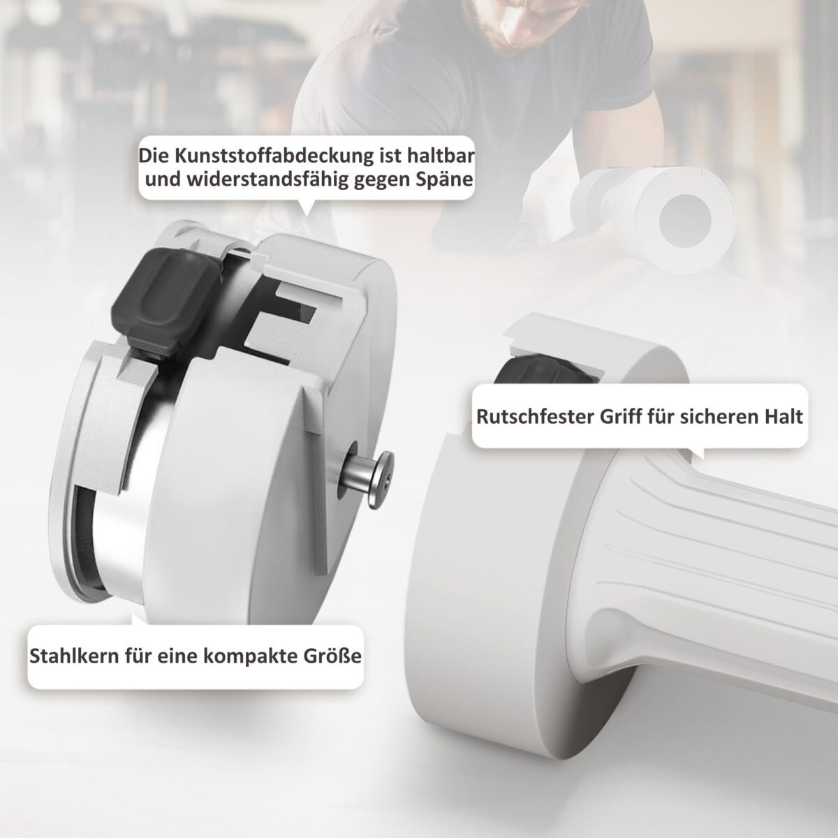 Hantelių rinkinys su reguliuojamu svoriu 2 x 2,5 kg