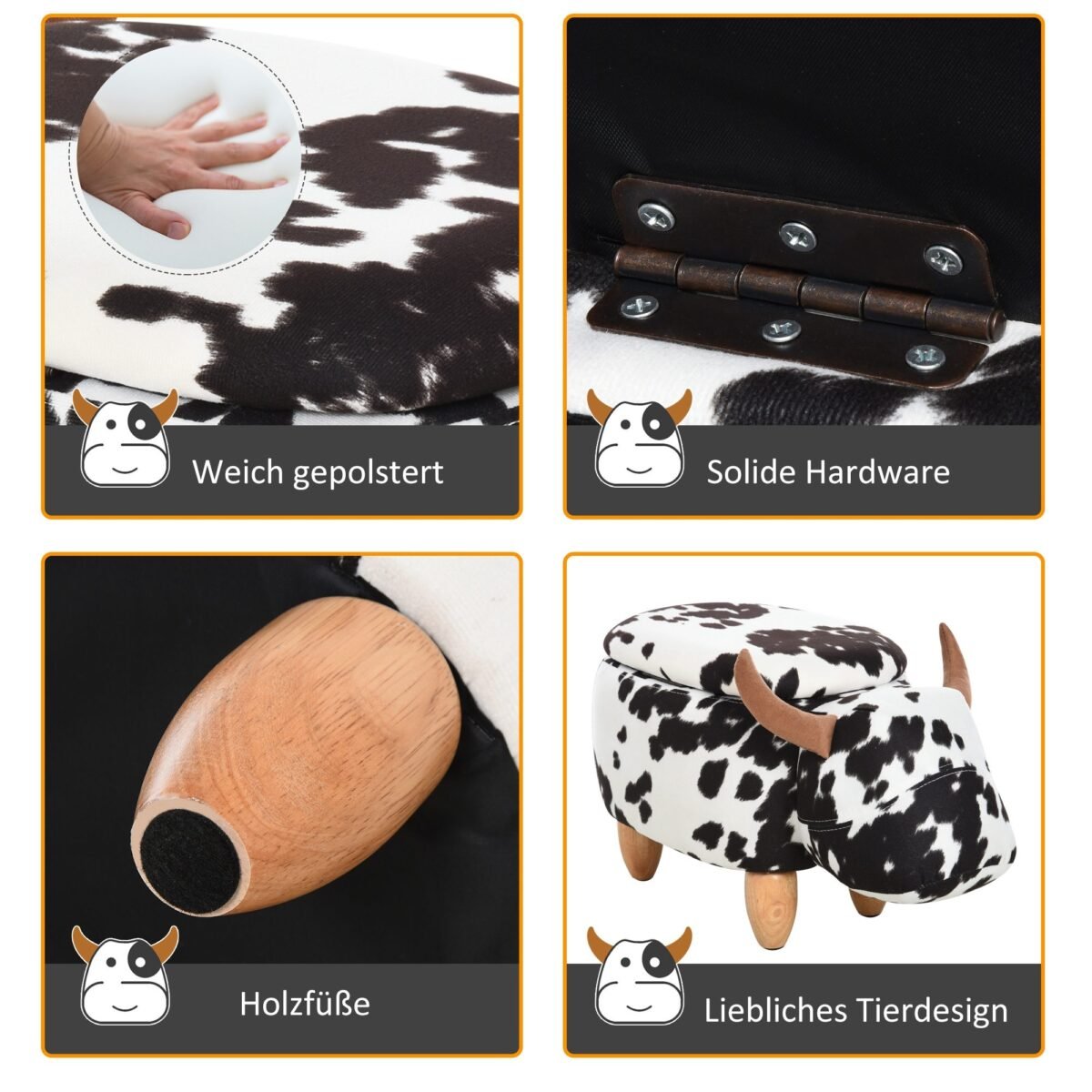 Dekoratyvinis pufas su daiktadėže, 62 x 35 x 36 cm