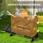 Dviaukštis sulankstomas transportavimo vežimėlis – 200 kg keliamoji galia