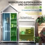 Lauko sandėliavimo spintų komplektas su reguliuojamomis lentynomis ir rakinamomis durimis