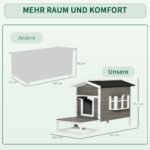 Namelių katėms su terasa ir balkonu, 115 x 66,5 x 74,7 cm