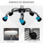 Salono kėdė su ratukais, reguliuojamo aukščio ir apmušta dirbtine oda