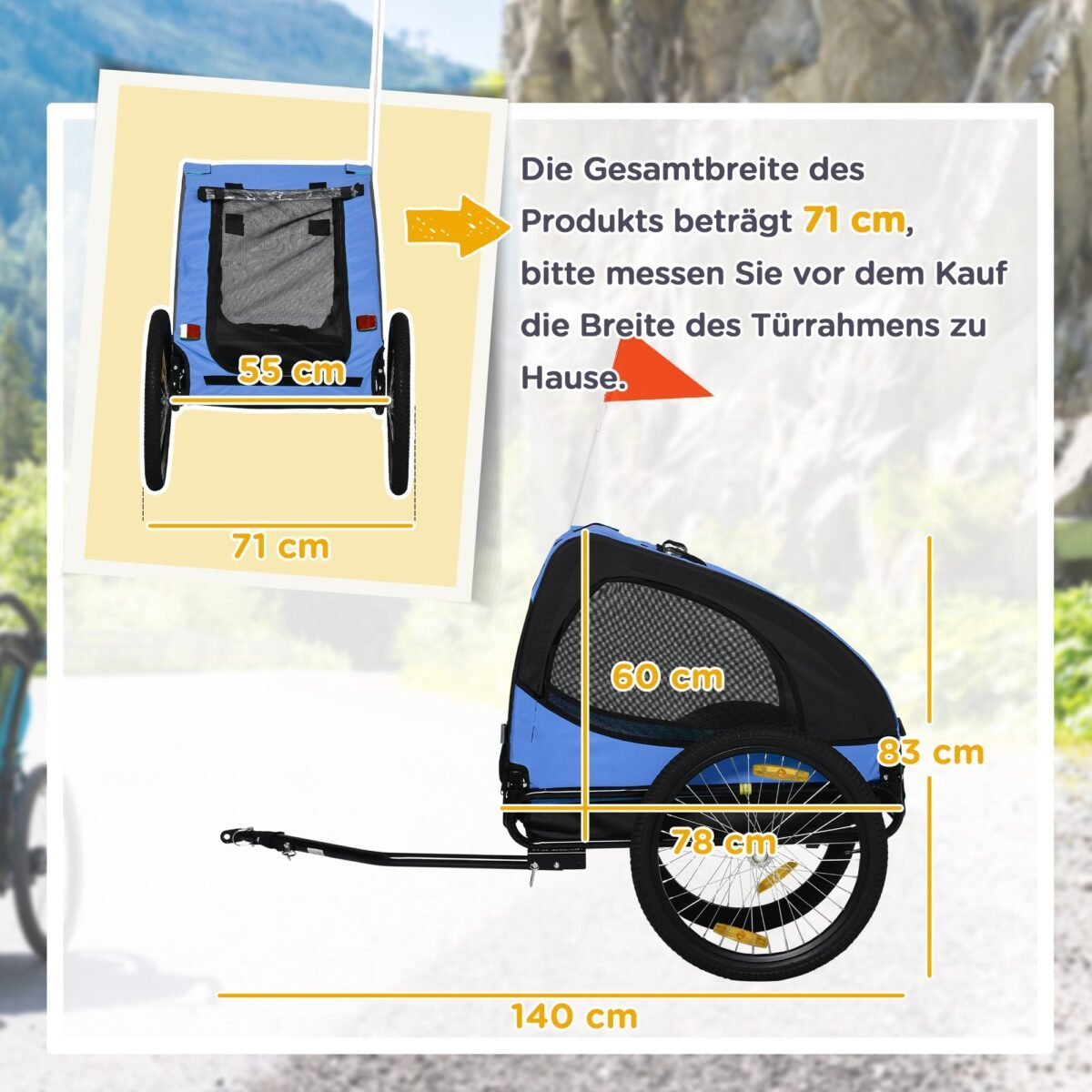 Sulankstoma vandeniui atspari dviračio priekaba šunims