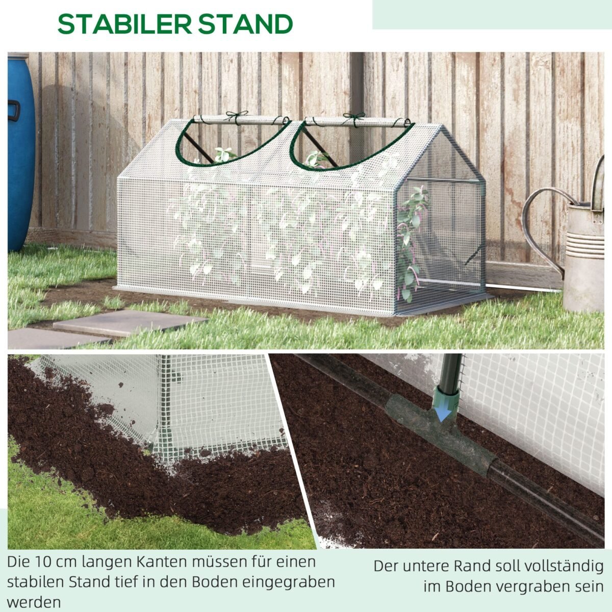 PE plėvelinis šiltnamis su langu 120x60x60 cm