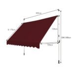 Aukščio reguliuojama markizė be gręžimo 200 cm (Vynas)