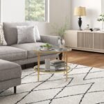 Modernaus dizaino pagalbinis staliukas su dviem lentynomis