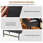 Stovas patefonui su laikymo sekcijomis ir stalčiumi (Juoda)