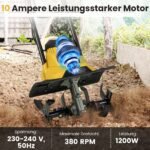 Elektrinis kultivatorius 1200 W 36 cm darbinis plotis (Geltona)