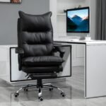 Ergonominė biuro kėdė su kojų atrama ir reguliuojamu atlošu