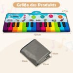 Muzikinis vaikų klaviatūros kilimėlis su 8 instrumentais (Spalvotas)