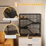 4 aukštų hamsterio narvelis su grūdinto stiklo dugnu