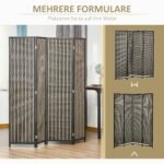 Sulankstoma kambario pertvara iš pušies medienos ir bambuko 180x180 cm