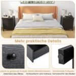 Naktinis staliukas su trimis stalčiais ir tvirta konstrukcija (Juoda)