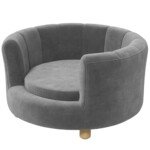 Paaukštinta gyvūnų sofa su medinėmis kojelėmis