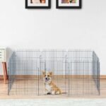 Sulankstomas 8 dalių gyvūnų aptvaras su durelėmis