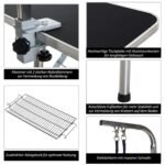 Sulankstomas gyvūnų trimingo stalas su reguliuojamu laikikliu