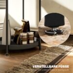 Apvalus metalinis dviejų lygių pagalbinis staliukas