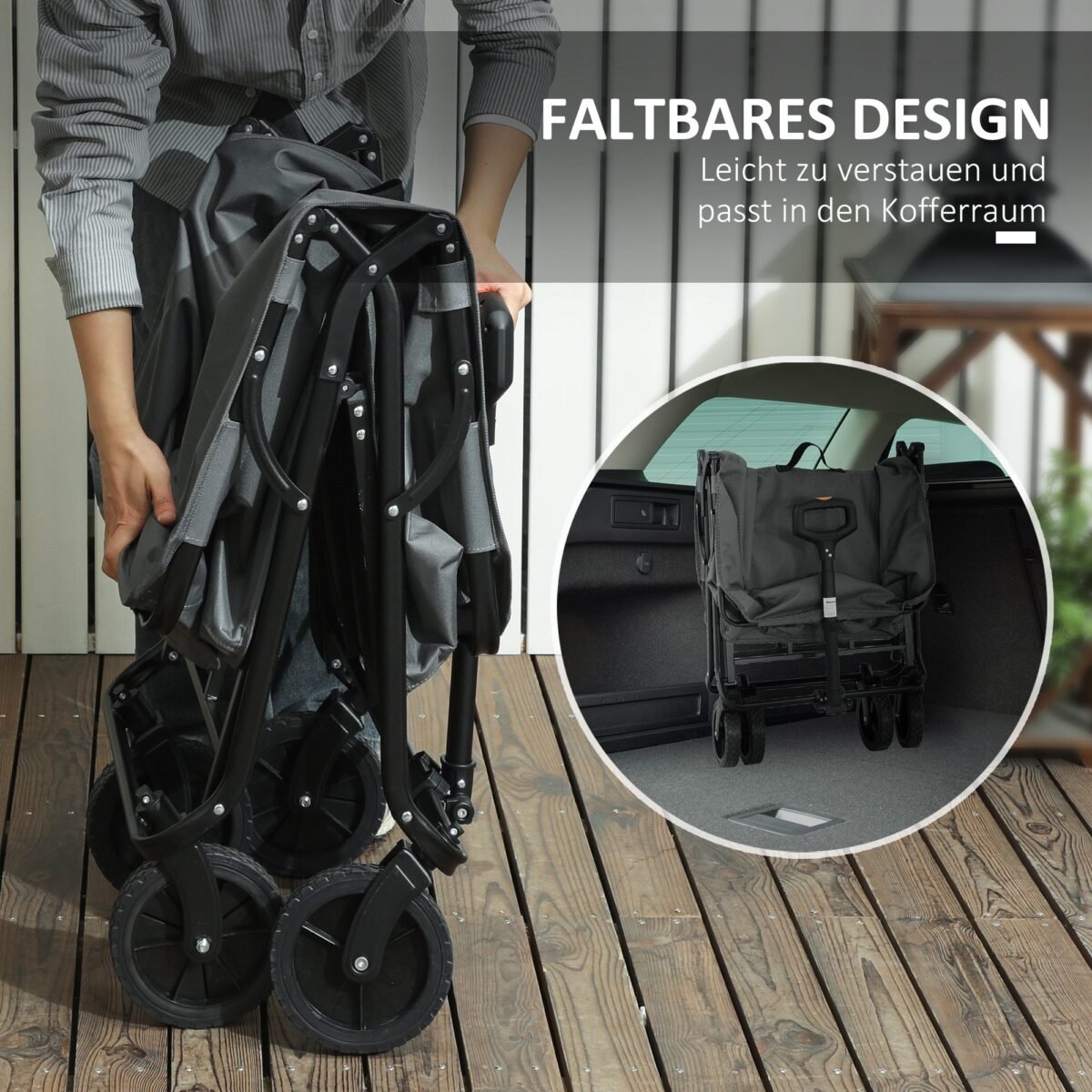 Daugiafunkcis sulankstomas vežimėlis 120 kg apkrovos