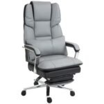 Ergonomiška biuro kėdė su atlošimo funkcija ir ištraukiama kojų atrama