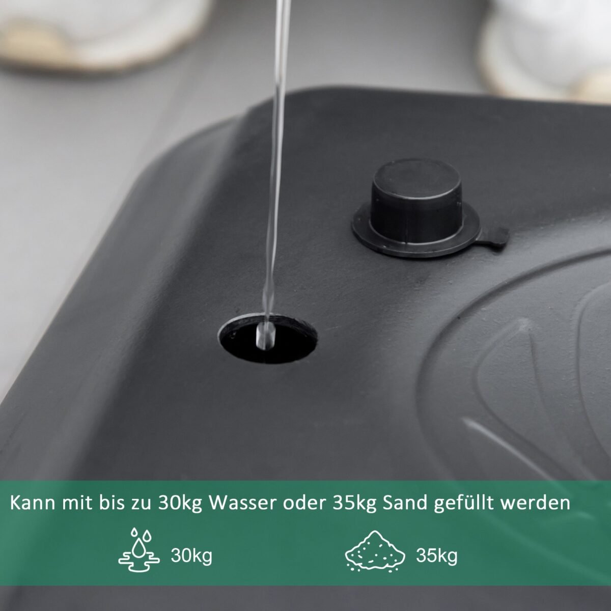 Reguliuojamo aukščio krepšinio stovas su pripildomu pagrindu