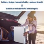 Sulankstomas lauko stalas su didele daiktadėže ir reguliuojamu aukščiu (Balta)