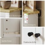 Komoda su švelnaus uždarymo durelėmis ir reguliuojama lentyna