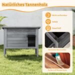 Izoliuotas medinis kačių namelis pakeliamu stogu (Pilka)