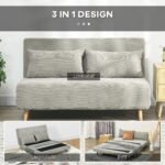 Dviejų vietų sofa-lova su trijų padėčių reguliuojamu atlošu ir lino imitacijos audiniu
