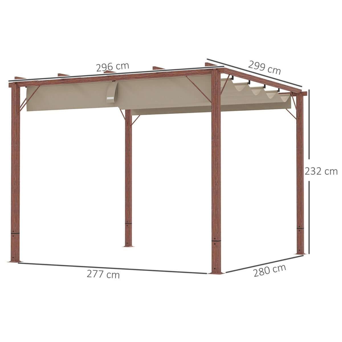 Aliuminio pergola su reguliuojamu stogu 3x3 m