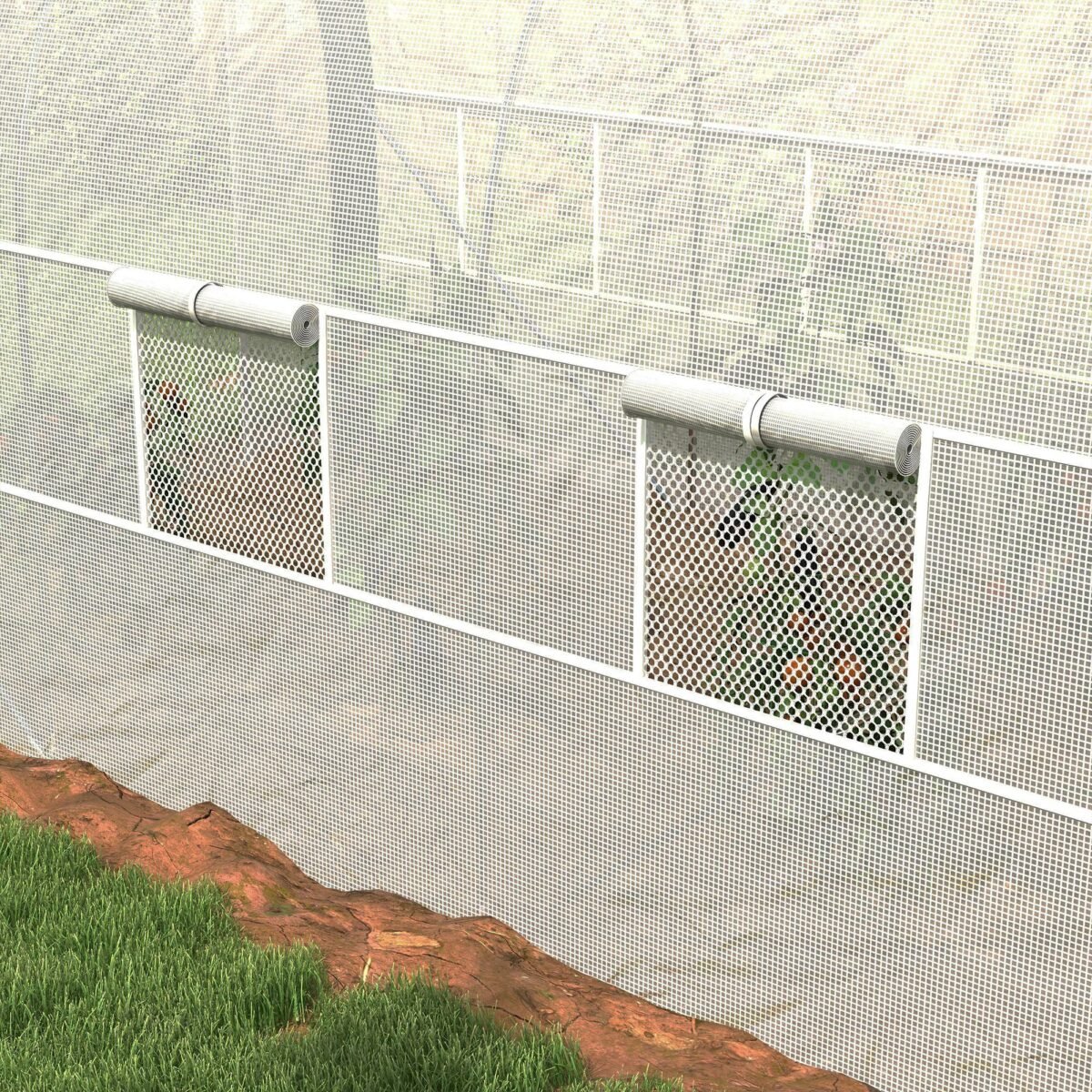 Tunelinis šiltnamis su 6 tinkleliais nuo vabzdžių