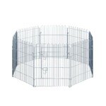 Sulankstomas 8 dalių gyvūnų aptvaras su durelėmis