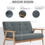 Modernaus dizaino dvivietė sofa su lininio audinio apmušalais
