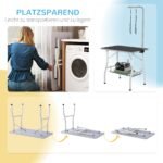 Šunų priežiūros stalas su reguliuojama rankena ir daiktadėže